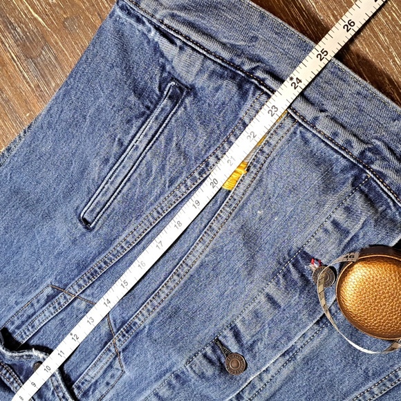 Levi’s Men’s Trucker Denim Jacket Hawaiian Print Collar Distressed Size Medium - Picture 11 of 14